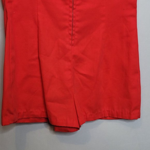 Vintage Jumpsuit Romper Shorts Zip Back Handmade Red Blue Rick Rack Trim Small - Picture 9 of 10